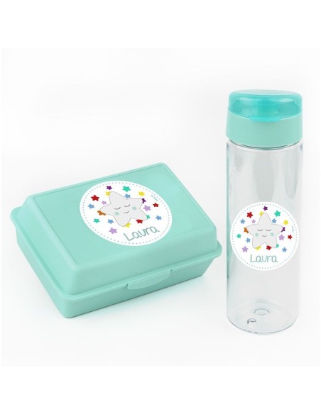 Pack de tupper y botella estrella personalizada