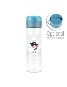 Pack Botella 600ml + Cajita Porta Alimentos Osito Azul personalizadas 2