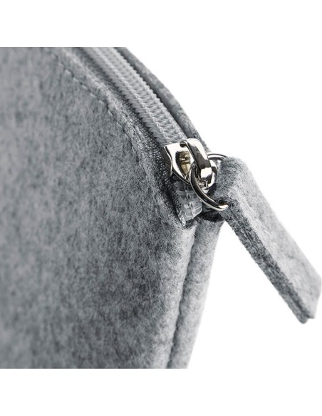 Bolso de Mano Shopper fieltro Gris Iniciales bordadas