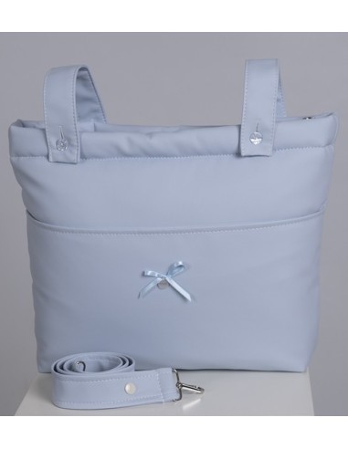 Bolso panera polipiel celeste