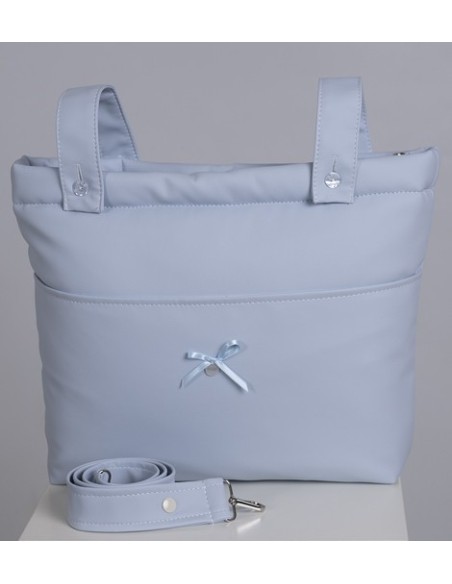 Bolso panera polipiel celeste