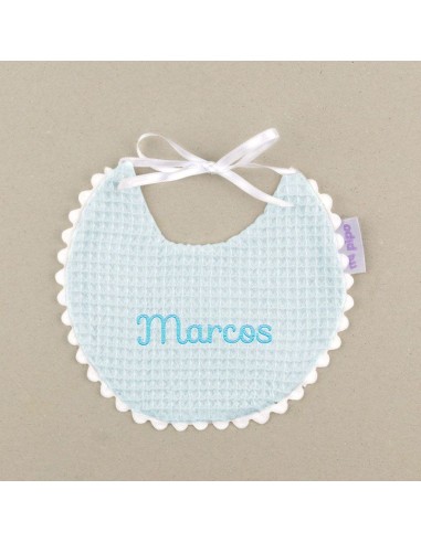 Babero Gofre Celeste Soft Personalizado