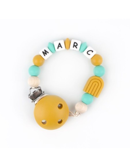 Cadenita de silicona Rainbow Mostaza Personalizada
