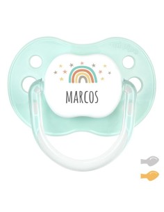 Chupete New Classic Deco Arcoíris Menta Personalizado