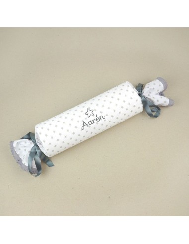 Cojín Antivuelco Caramelo Estrellas Gris Personalizado, dibujo opcional
