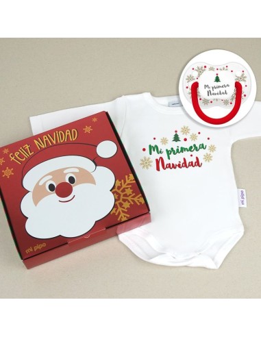 Cajita Navidad Body + Chupete New Classic Cristal Copos Mi primera Navidad