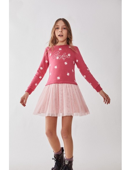 Vestido de niña de tul rosa