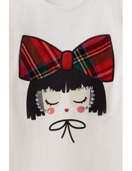 Camiseta niña muñeca cuadros