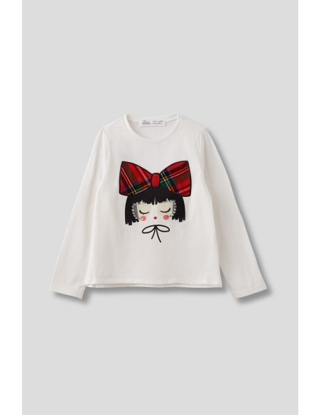 Camiseta niña muñeca cuadros