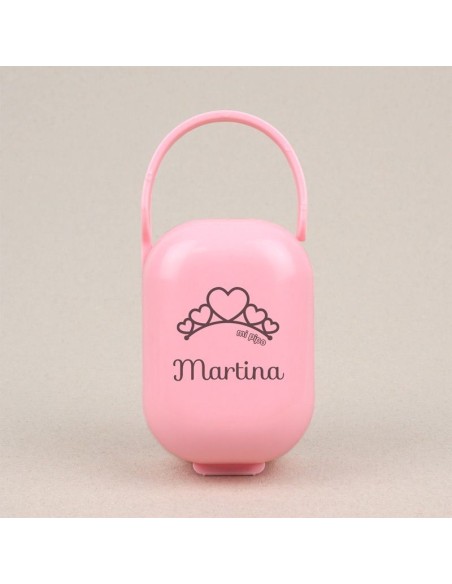 Cajita Portachupetes Personalizada Nombre + Tiara