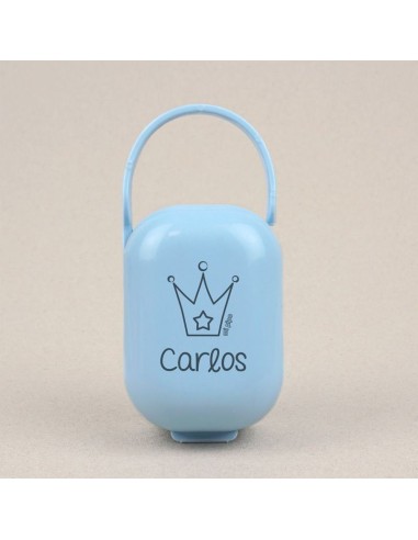 Cajita Portachupetes Personalizada Nombre + Corona