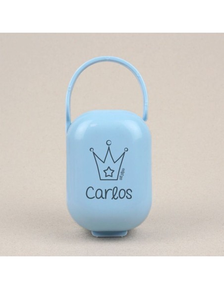 Cajita Portachupetes Personalizada Nombre + Corona