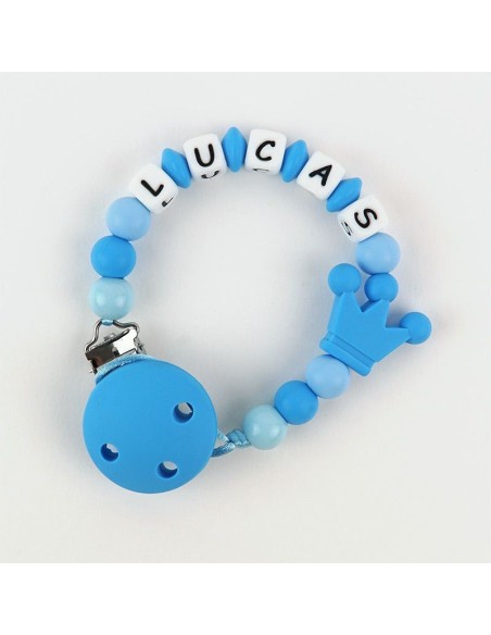 Cadenita de silicona Corona Tonos Azul Personalizada