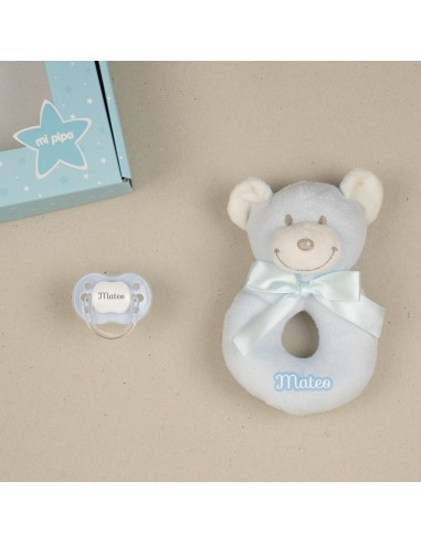 Cajita Sonajero Elefante Gris Personalizada