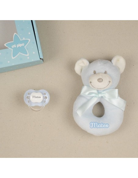 Cajita Sonajero Elefante Gris Personalizada