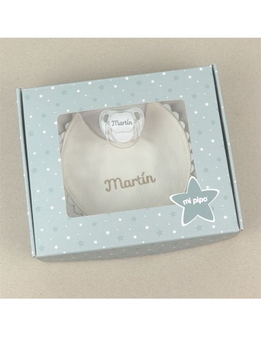 Cajita Cajita Baby Babero Beige Personalizada