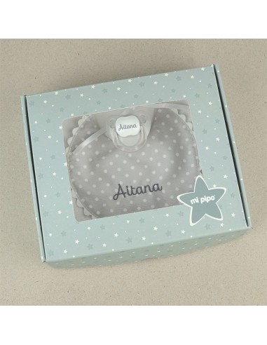 Cajita Baby Babero Gris Personalizada