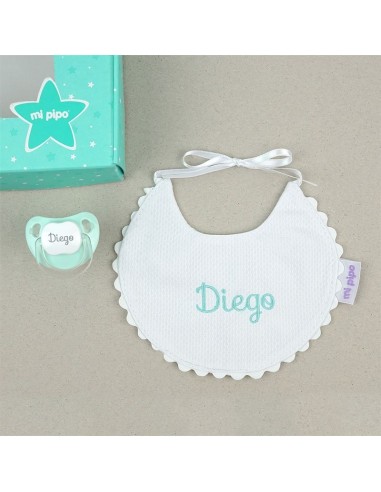 Cajita Baby Babero Menta Personalizada