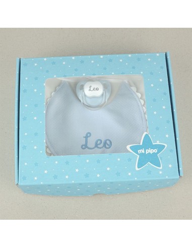 Cajita Baby Babero Azul Personalizada