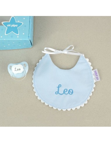 Cajita Baby Babero Azul Personalizada