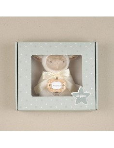Cajita Sonajero Ovejita Beige Personalizada 2
