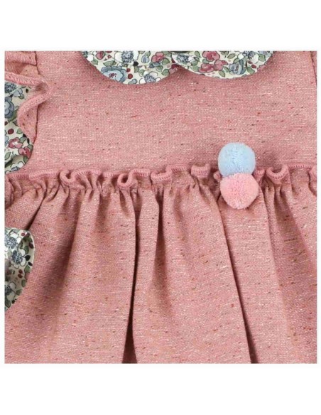 Baby fer vestido de niña rosa con las mangas florales