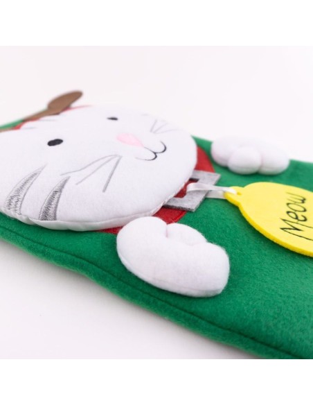 Calcetín Premium Gatito Navidad personalizado