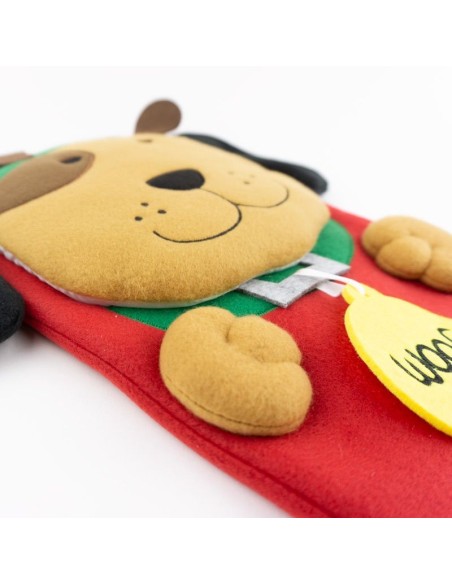 Calcetín Premium Perrito Navidad personalizado