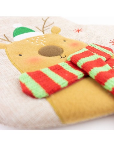 NUEVO Calcetín Premium Yute Navidad Reno personalizado