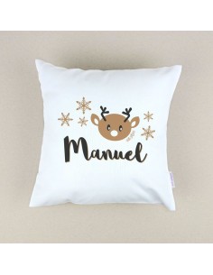 Cojín Navideño personalizado Reno