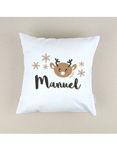 Cojín Navideño personalizado Reno