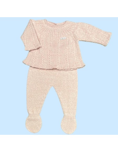 Conjunto de lana rosa vanisado