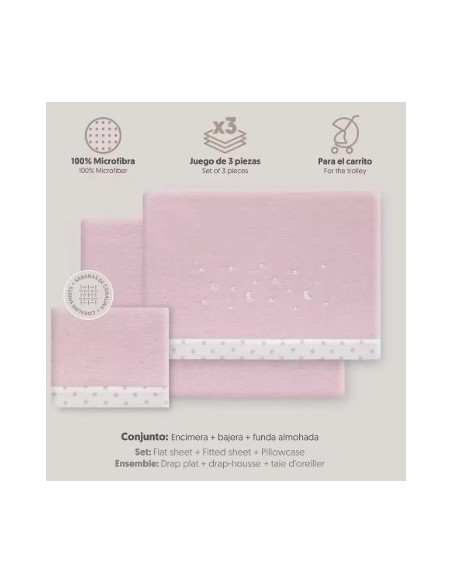 Interbaby sabanas de cuna de coralina rosas