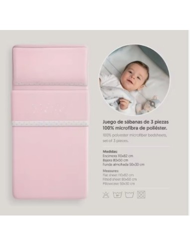 Interbaby sabanas de cuna de coralina rosas