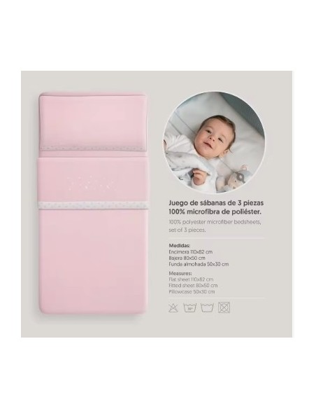 Interbaby sabanas de cuna de coralina rosas