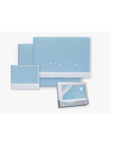Juego de sábanas de cuna  coralina azul Interbaby