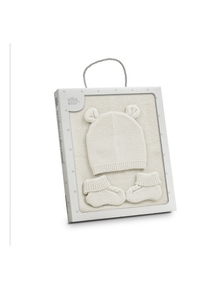 Interbaby toquilla , gorro y patucos a juego.