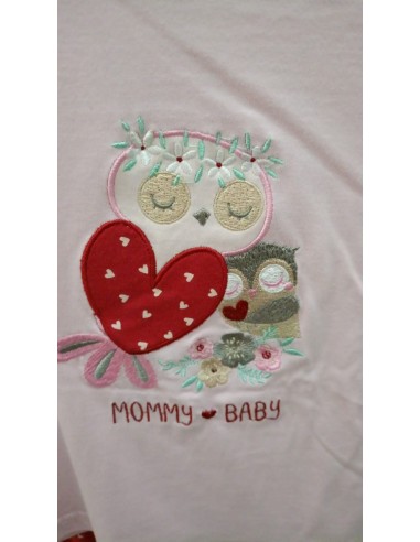 Pijama niña algodón búhos corazones
