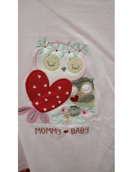 Pijama niña algodón búhos corazones