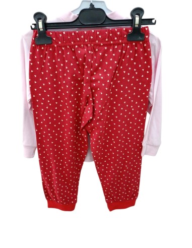 Pijama niña algodón búhos corazones