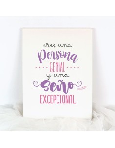 Lienzo Profe Eres una Persona genial y una Seño excepcional