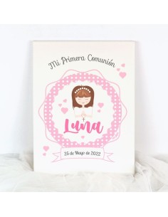 Lienzo Personalizado Comunión Niña