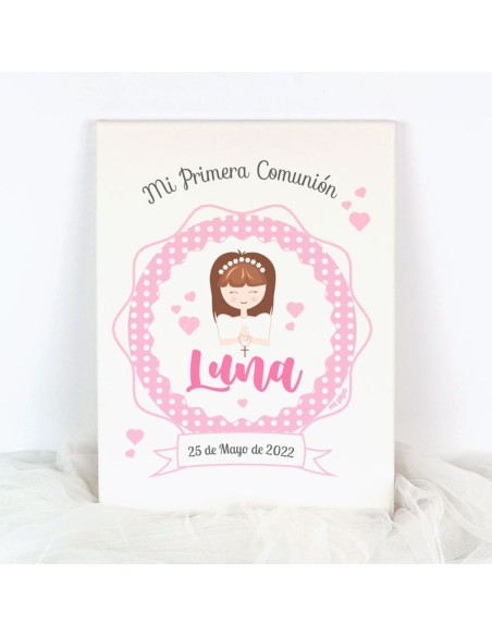 Lienzo Personalizado Comunión Niña