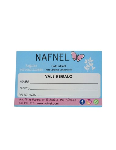 TARJETA REGALO TIENDA NAFNEL