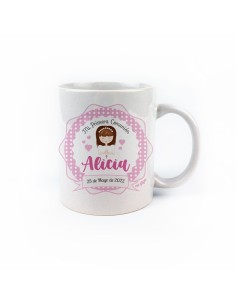 Taza cerámica o plástico Comunión Niña personalizada