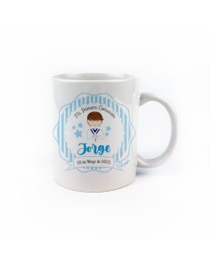 Taza cerámica o plástico Comunión Niño personalizada
