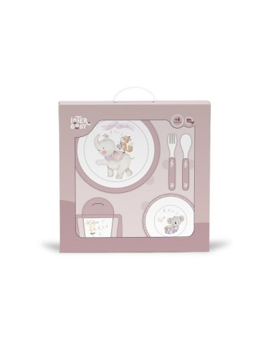 Interbaby vajilla de elefante rosa.