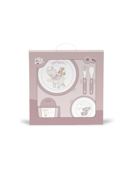 Interbaby vajilla de elefante rosa.