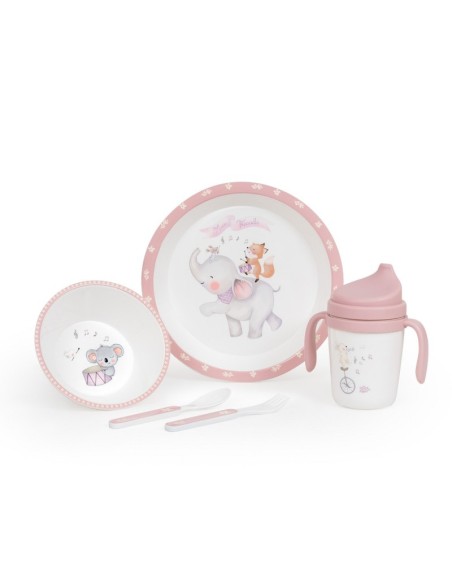 Interbaby vajilla de elefante rosa.