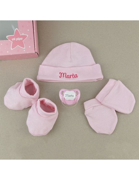 Cajita Set Recién Nacido Rosa Personalizado